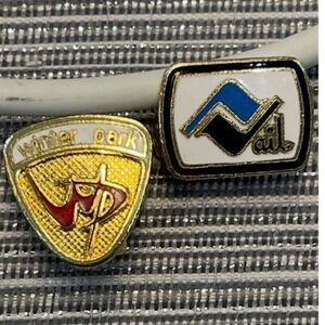 Vintage Winter Park‎ & Vail ski Pin lot Gold Tone Collectibles